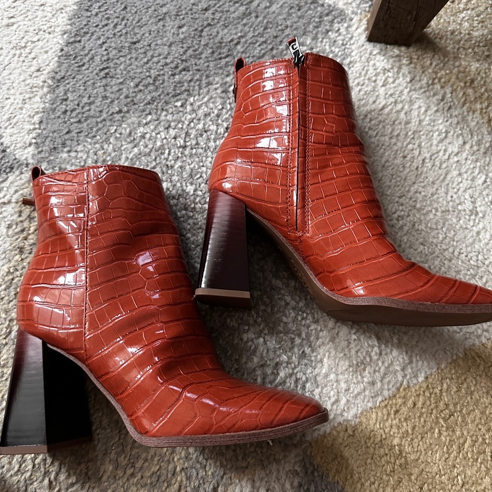 Circus by Sam Edelman Cognac Ankle Boots with Western Flair